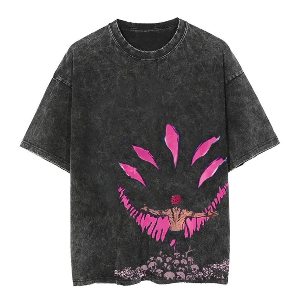 HOKURO Sakuna Jujutsu Kaisen vintage wash black‎ oversized tee shirt unisex M